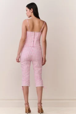 Elarose Gingham Capri Pant