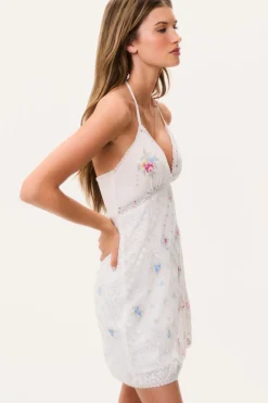 Elira Embroidered Patchwork Mini Dress