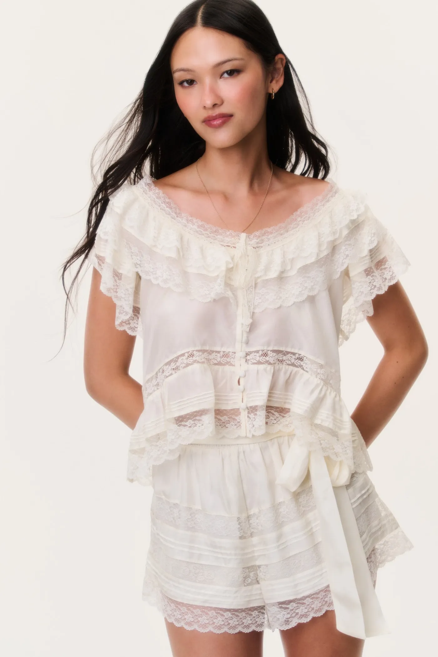 Emanuela Silk Lace Shorts