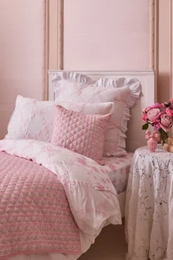 Embroidered Ruffle Euro Pillow