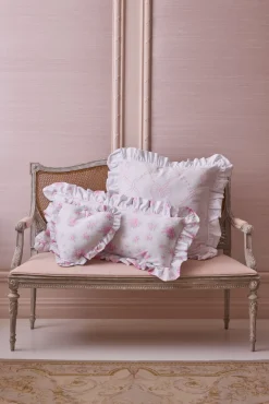 Embroidered Ruffle Euro Pillow