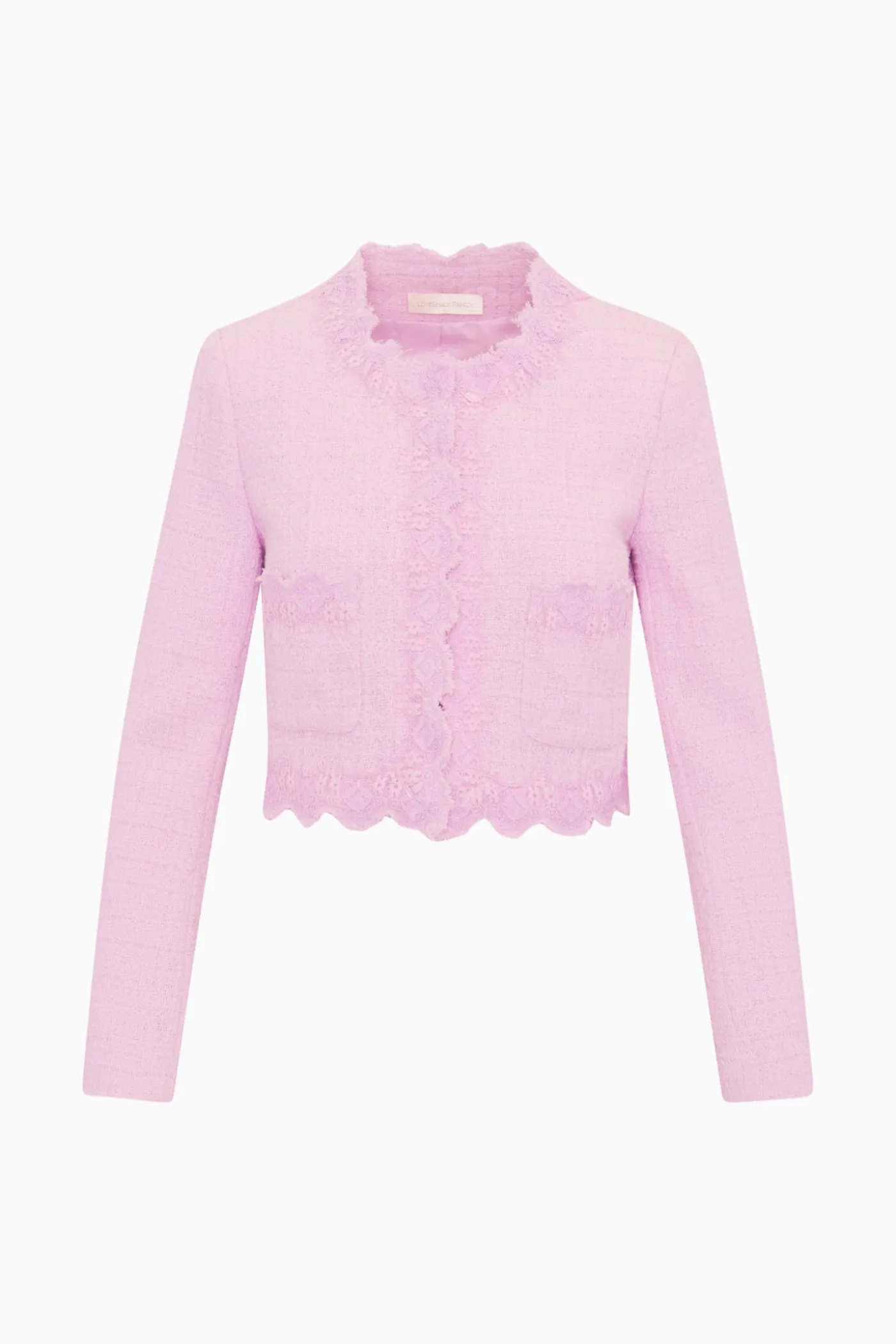 Erina Lace-Trimmed Tweed Jacket