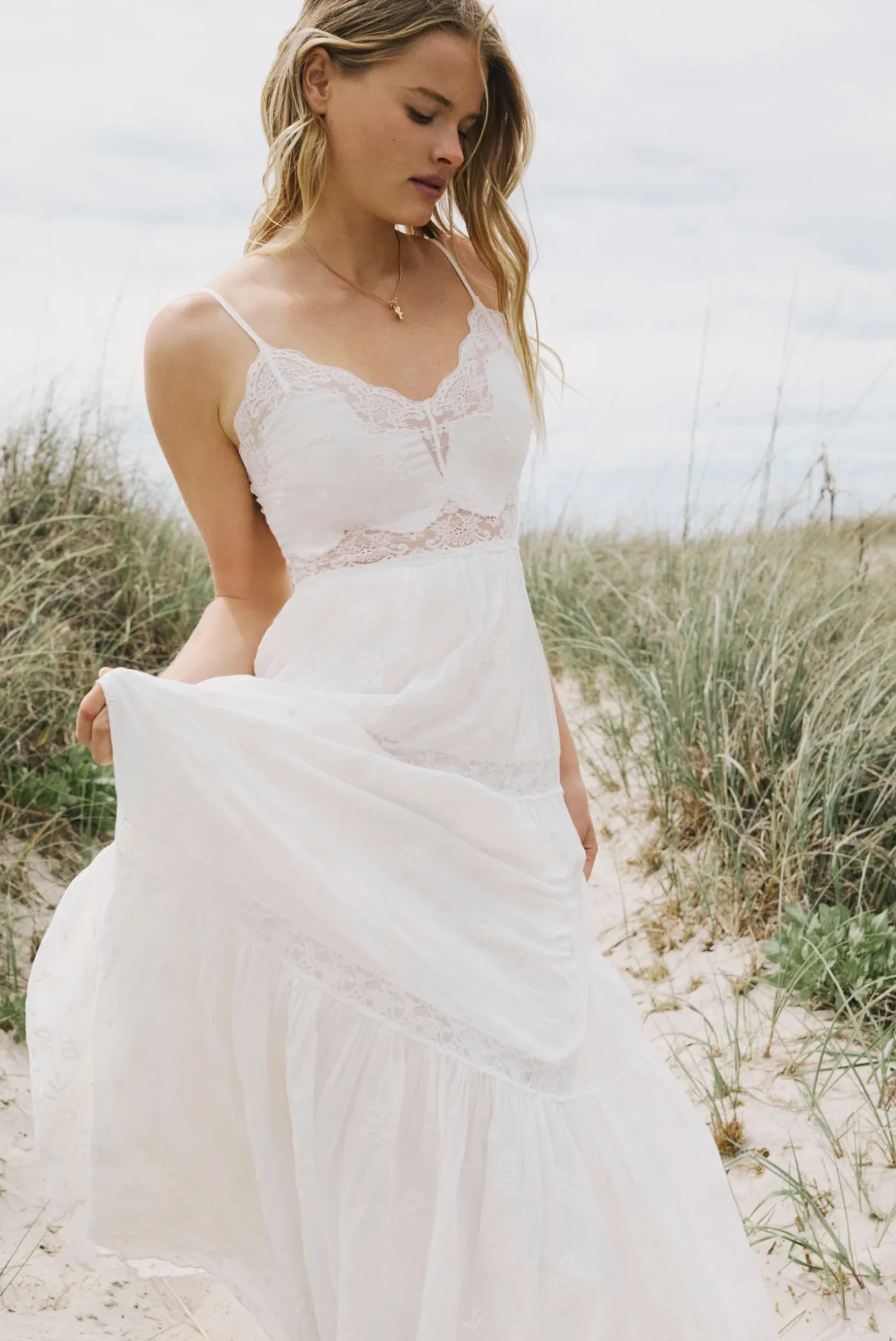 Espa Lace-Trimmed Maxi Dress