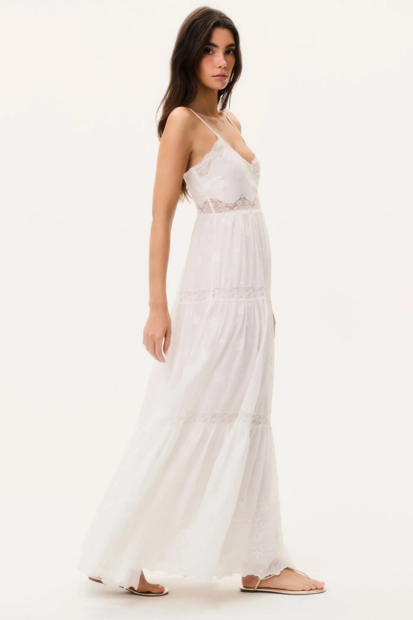 Espa Lace-Trimmed Maxi Dress