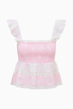 Eugene Mixed Print Cotton Top