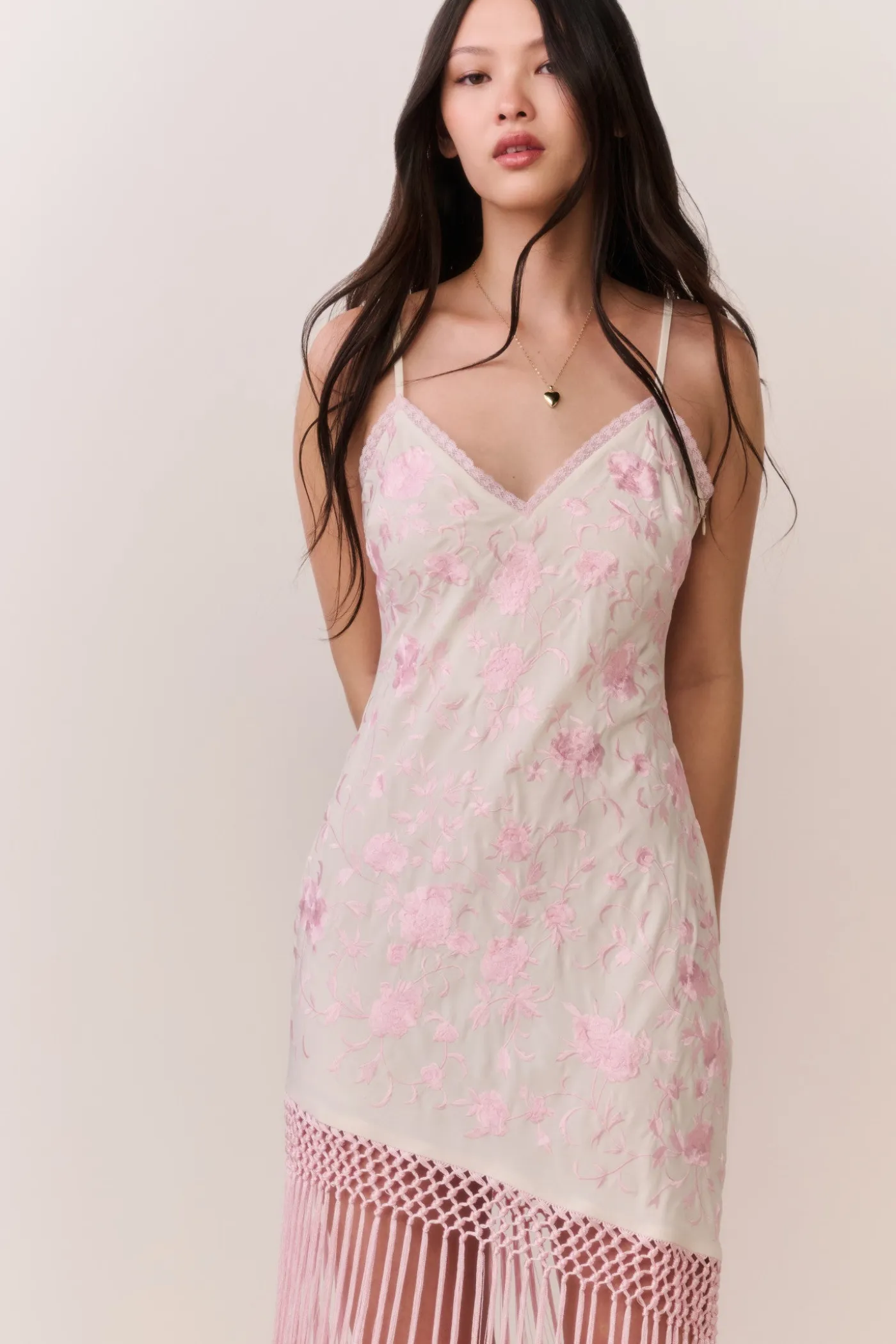 Evalette Floral Fringe Maxi Dress