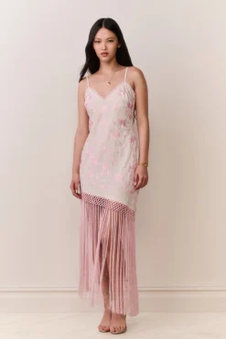 Evalette Floral Fringe Maxi Dress