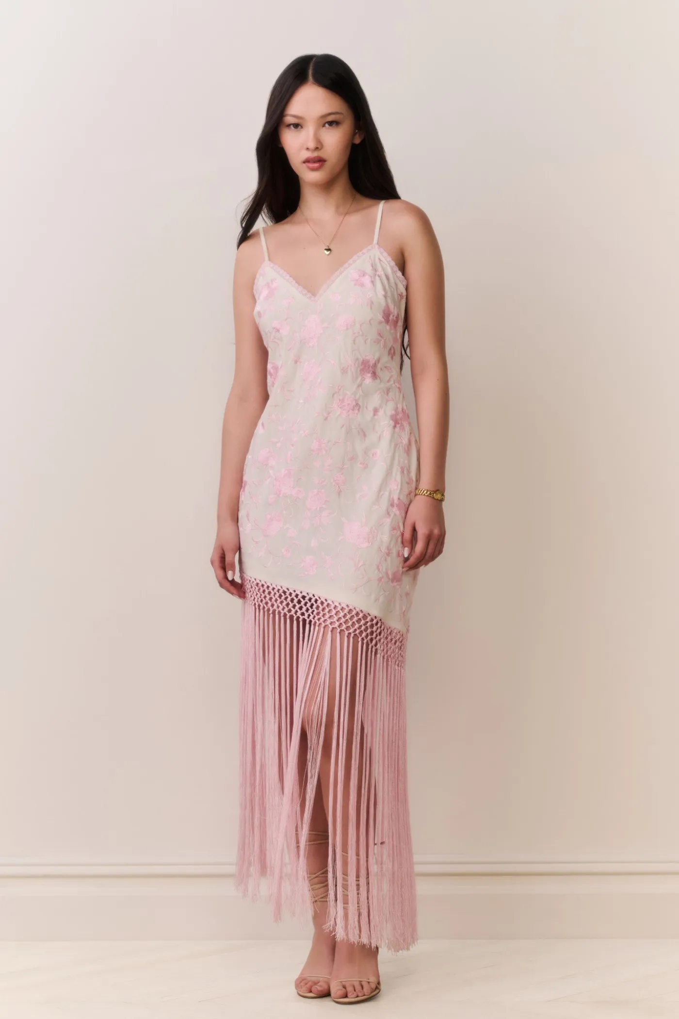 Evalette Floral Fringe Maxi Dress
