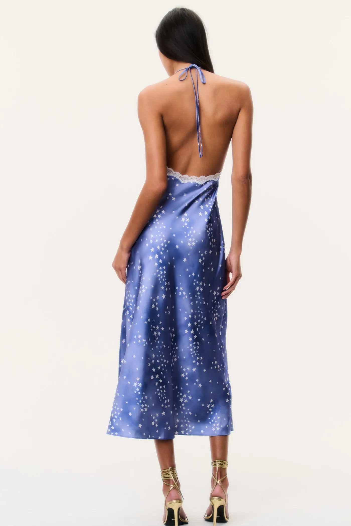 Evania Star Print Midi Slip Dress