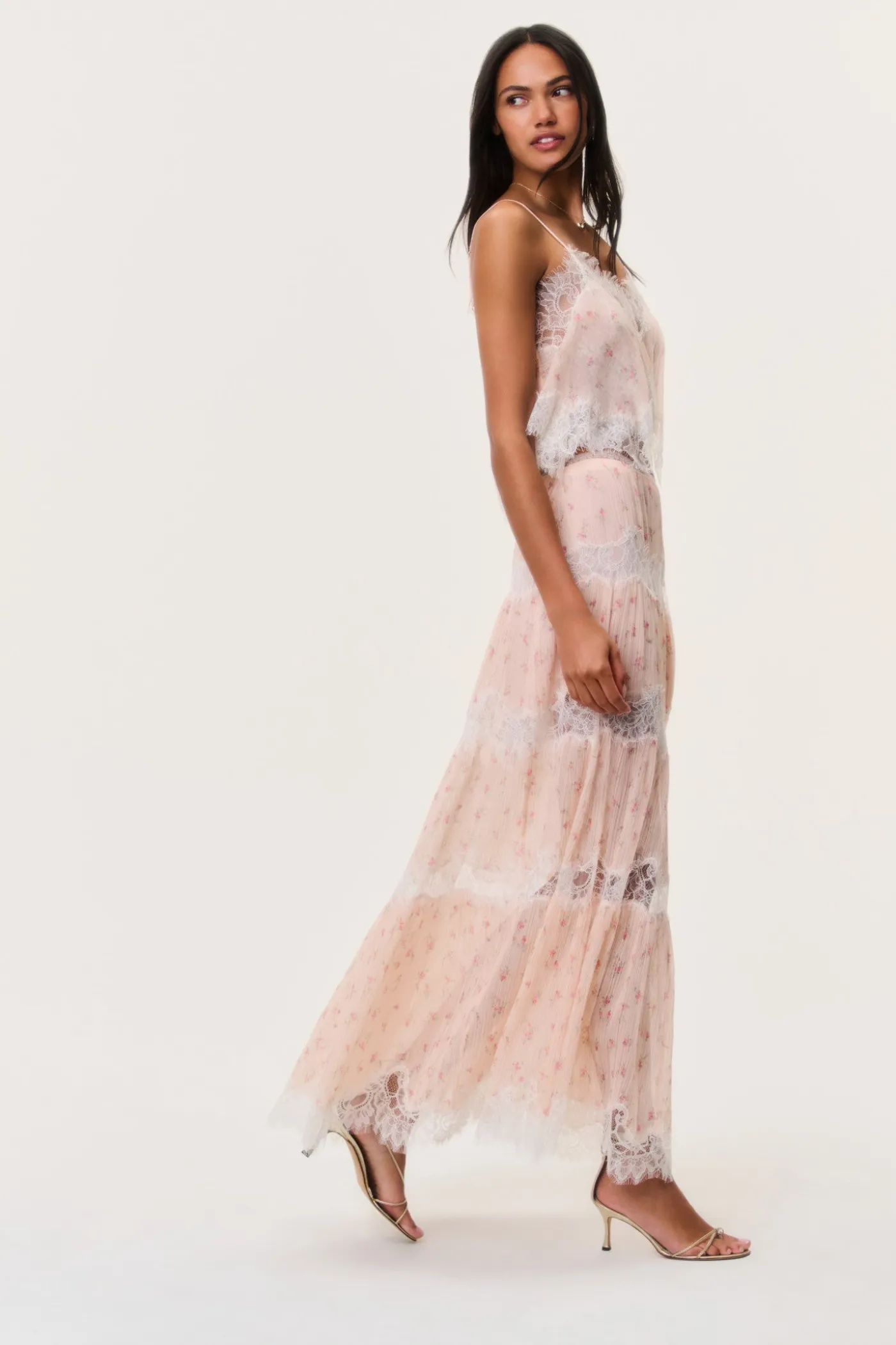 Everhart Cotton-Silk Lace Maxi Skirt