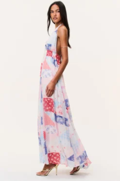 Fancy Patchwork Halter Maxi Dress