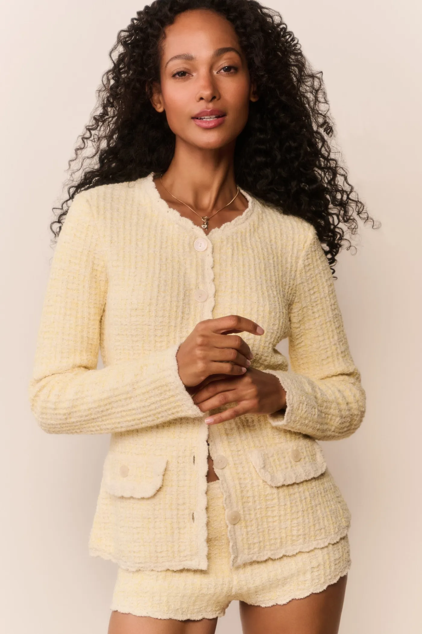 Gaililee Knit Tweed Cardigan