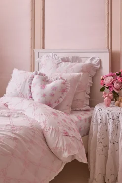 Garden Bow Embroidered Bow Duvet Cover + Sham Set