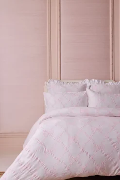 Garden Bow Embroidered Bow Duvet Cover + Sham Set