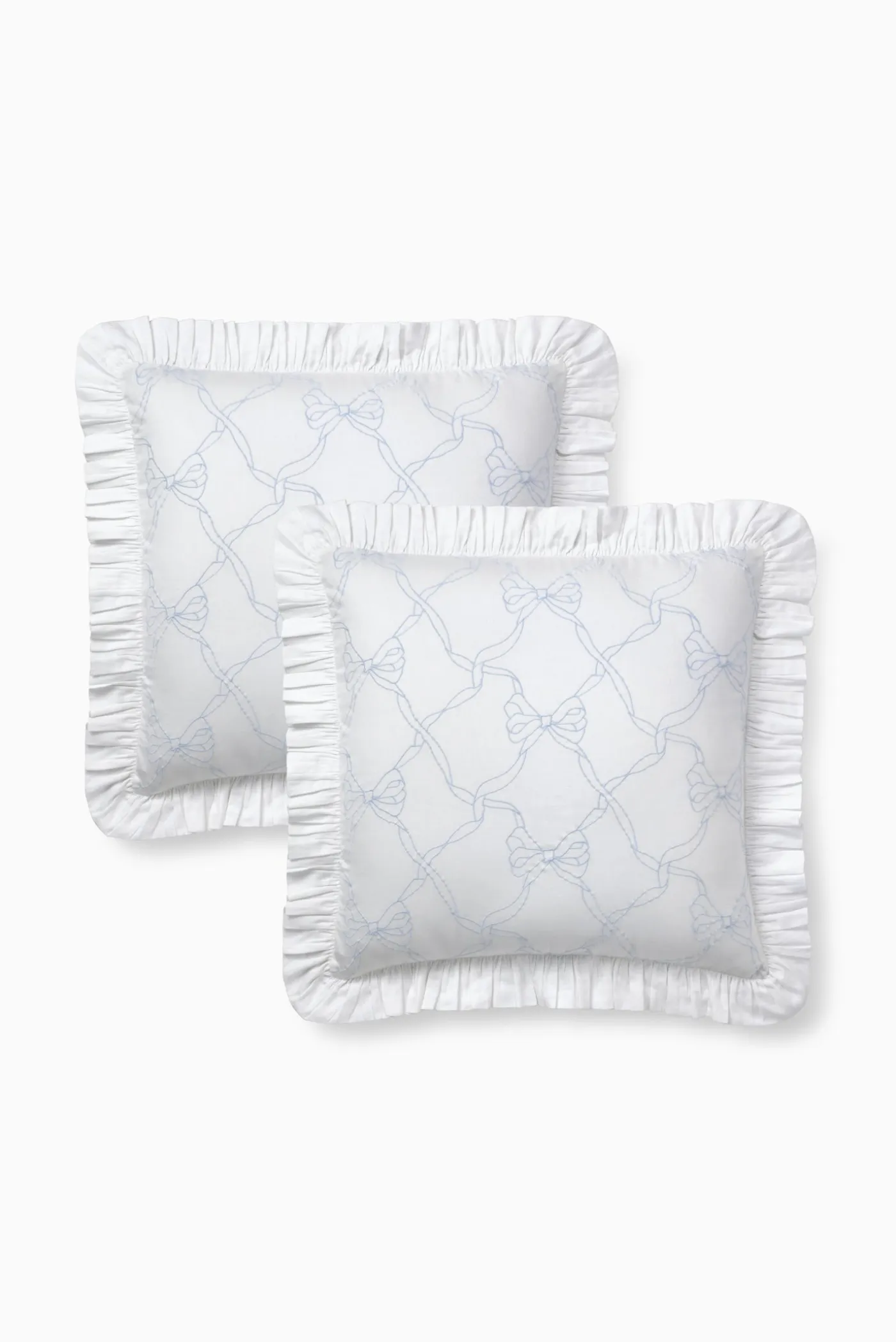 Garden Bow Ruffle Euro Pillow Sham Set Of 2