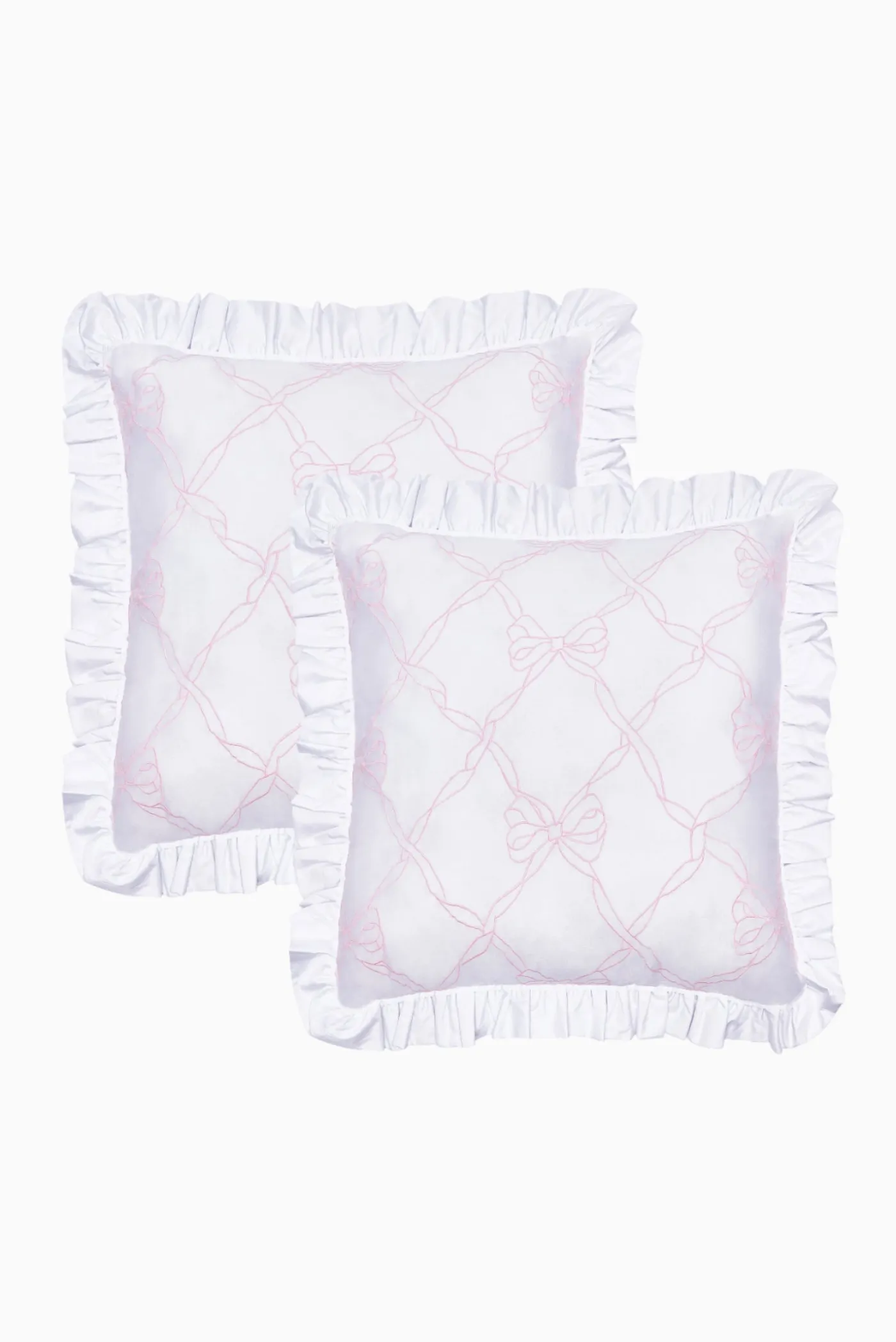 Garden Bow Ruffle Euro Pillow Sham Set Of 2