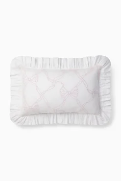 Garden Bow Ruffle Throw Pillow