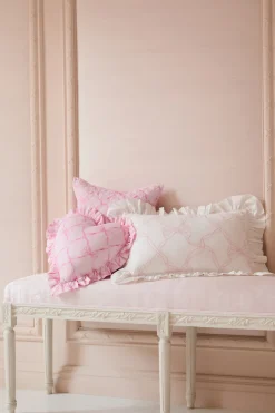 Garden Bow Ruffle Throw Pillow