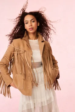 Geraline Suede Fringe Jacket