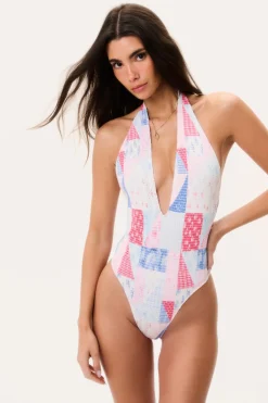 Glenna Patchwork One-Piece Swimsuit