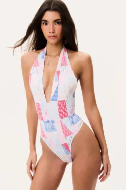 Glenna Patchwork One-Piece Swimsuit