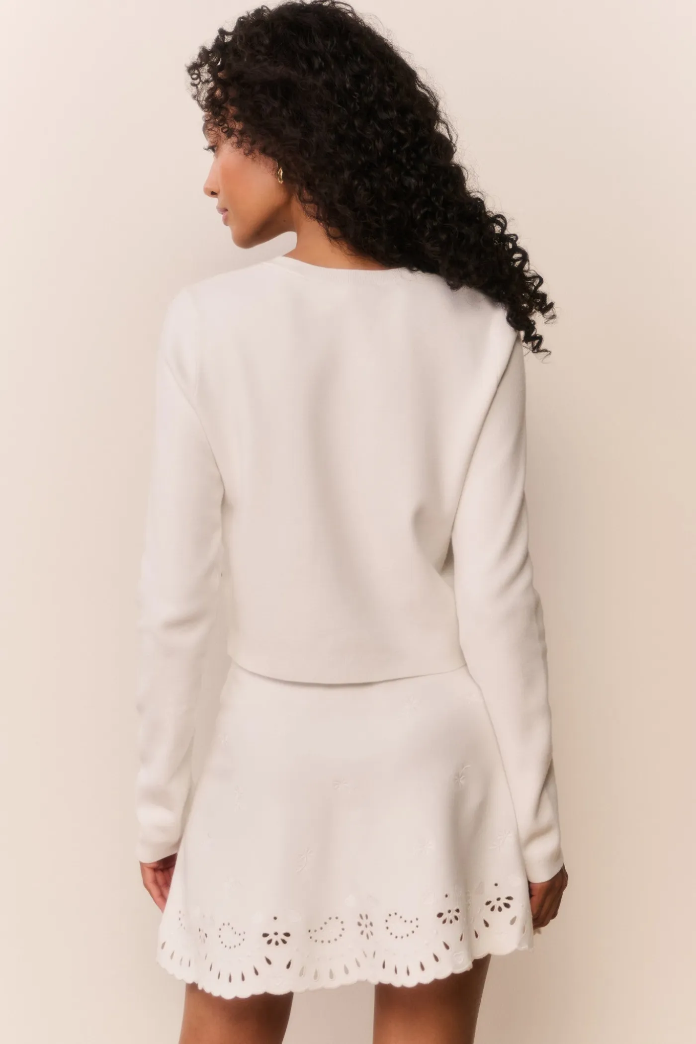 Glindy Knit Bandana Eyelet Mini Skirt