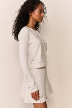 Glindy Knit Bandana Eyelet Mini Skirt