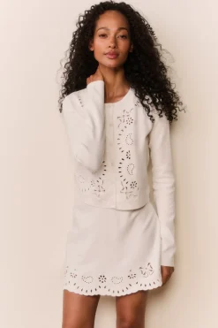 Glindy Knit Bandana Eyelet Mini Skirt