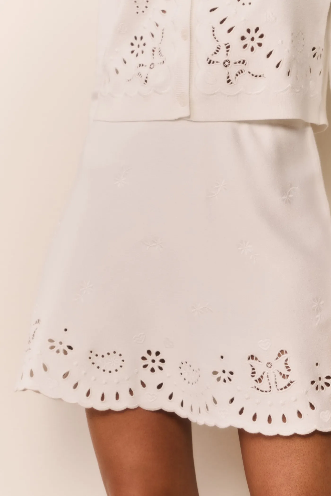 Glindy Knit Bandana Eyelet Mini Skirt