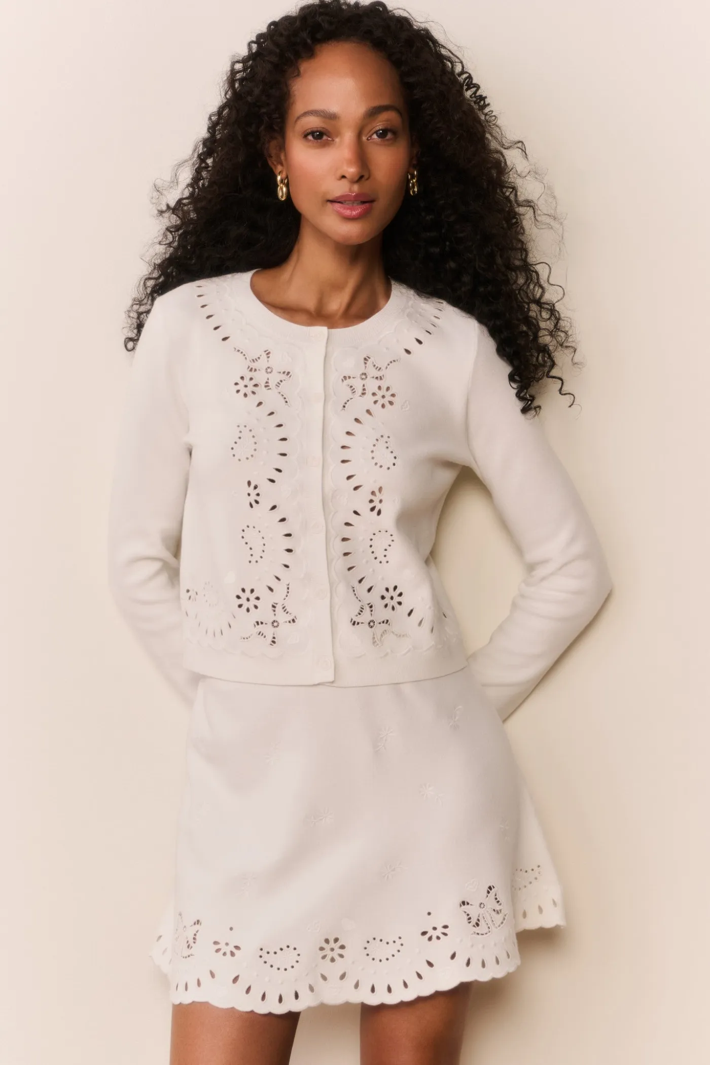 Glindy Knit Bandana Eyelet Mini Skirt