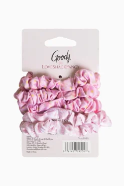 Goody x Love Shack Fancy Satin Scrunchies - 5ct - Ikat Rose & Coquette Bow