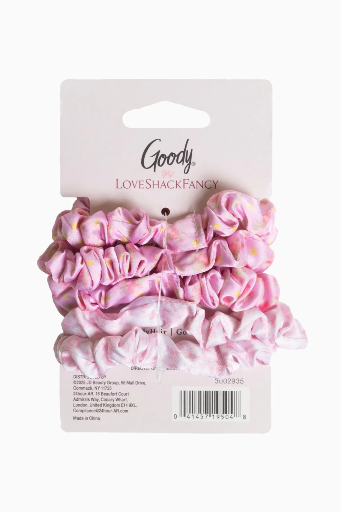 Goody x Love Shack Fancy Satin Scrunchies - 5ct - Ikat Rose & Coquette Bow