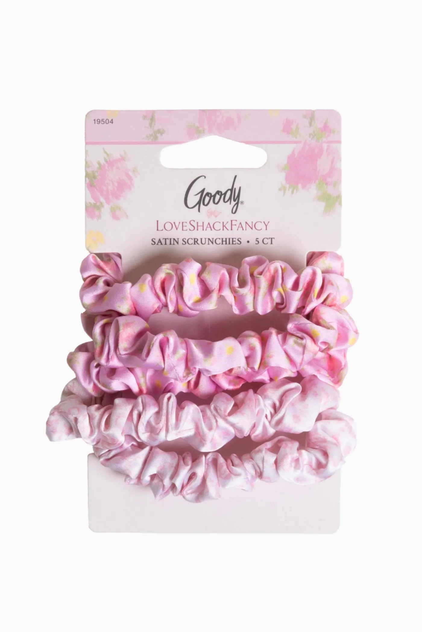 Goody x Love Shack Fancy Satin Scrunchies - 5ct - Ikat Rose & Coquette Bow