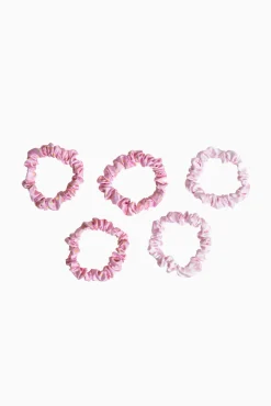 Goody x Love Shack Fancy Satin Scrunchies - 5ct - Ikat Rose & Coquette Bow