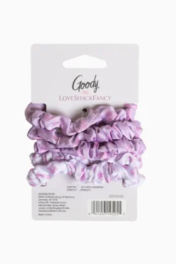 Goody x Love Shack Fancy Satin Scrunchies - 5ct - Happy Thoughts & Ribbon Rosa