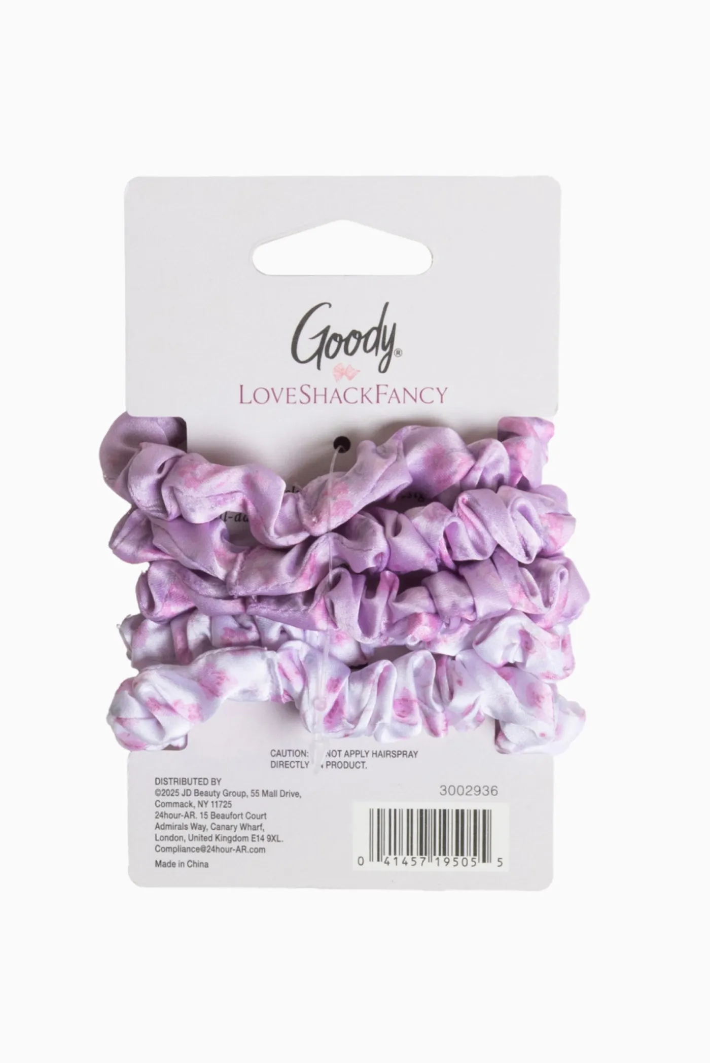 Goody x Love Shack Fancy Satin Scrunchies - 5ct - Happy Thoughts & Ribbon Rosa