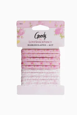 Goody x Love Shack Fancy Seamless Elastics - 10ct - Ikat Rose & Coquette Bow
