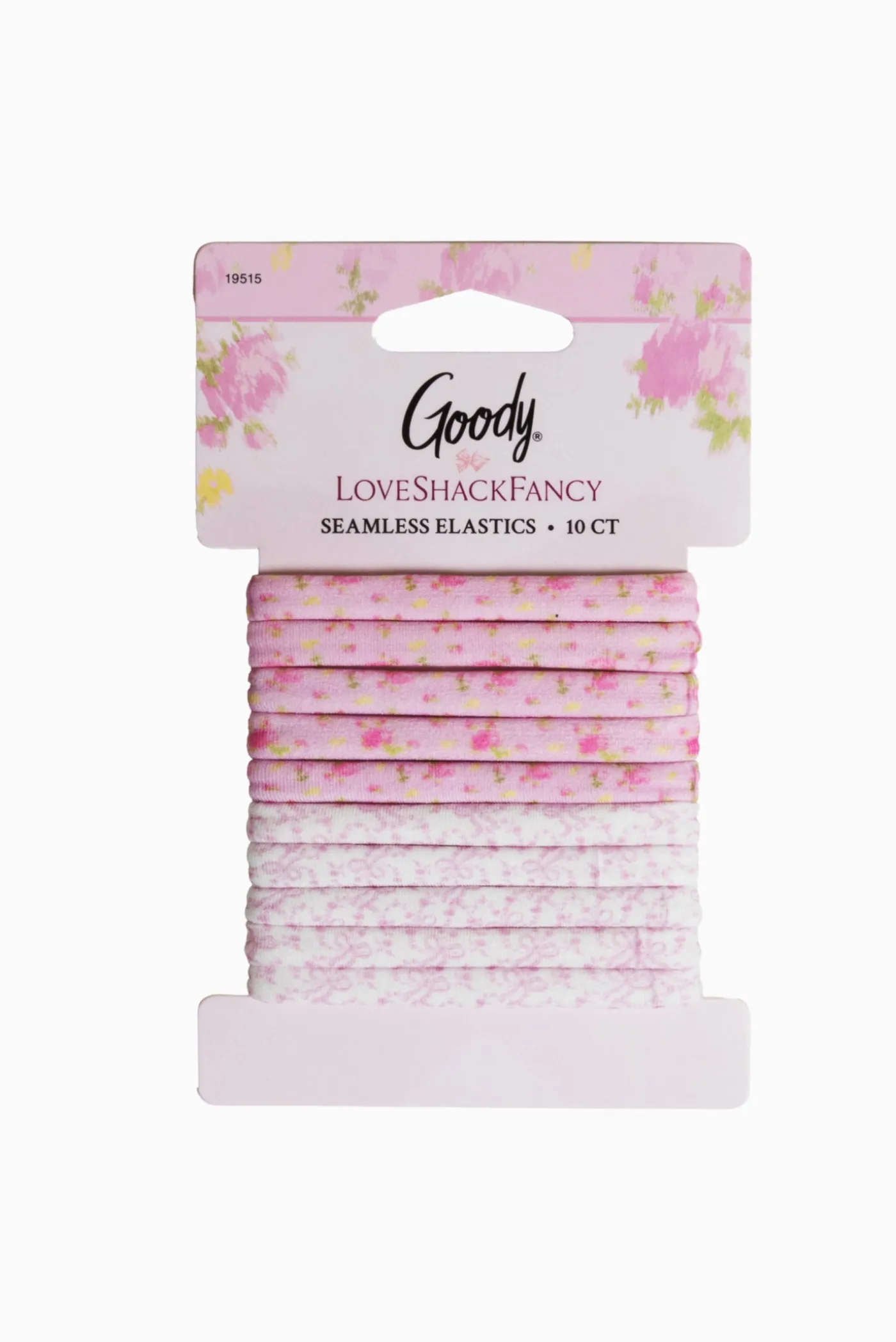 Goody x Love Shack Fancy Seamless Elastics - 10ct - Ikat Rose & Coquette Bow