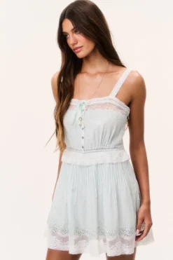 Hadlee Cotton Lace-Trimmed Mini Dress
