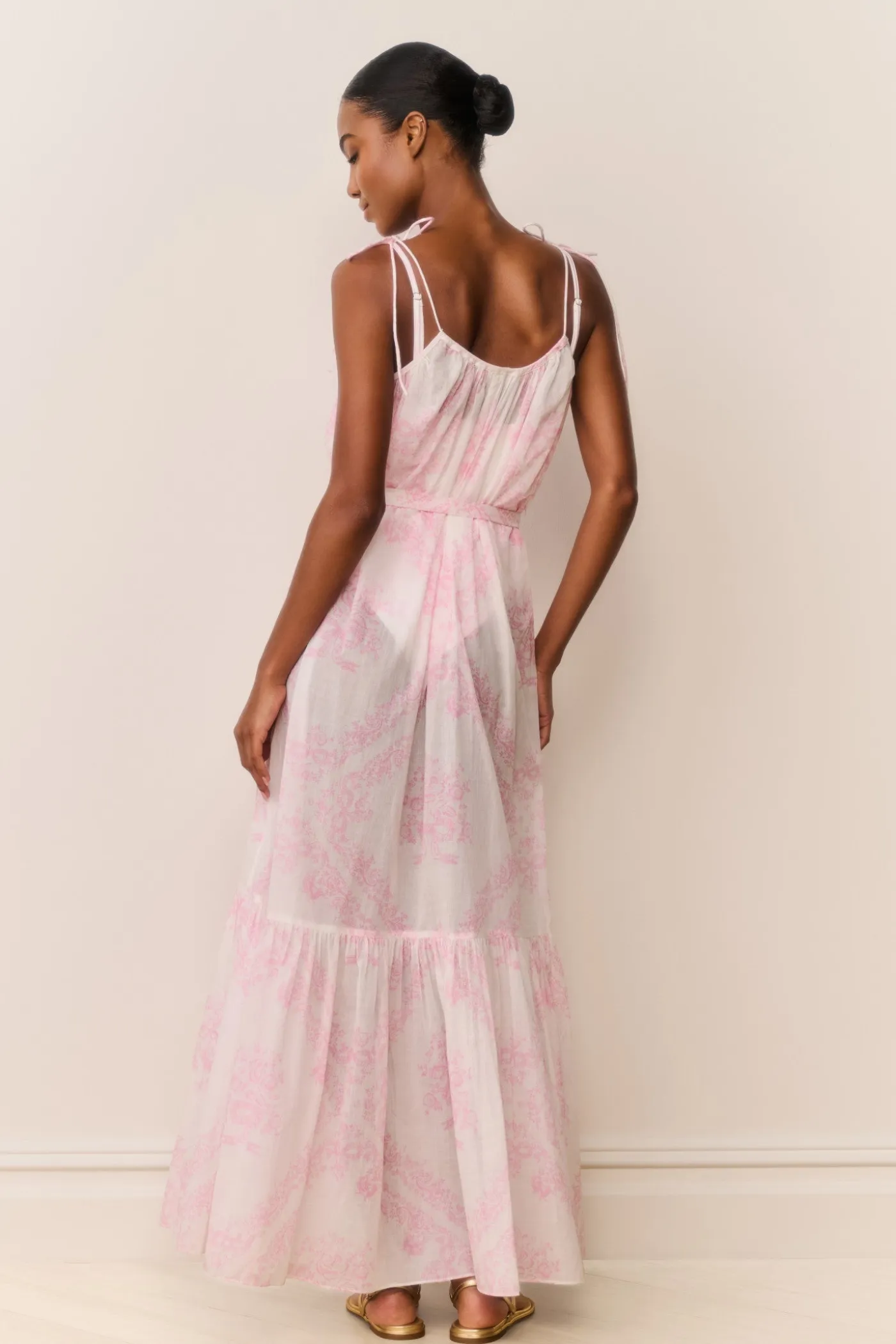 Hale Cotton Toile Print Cover-Up Dress