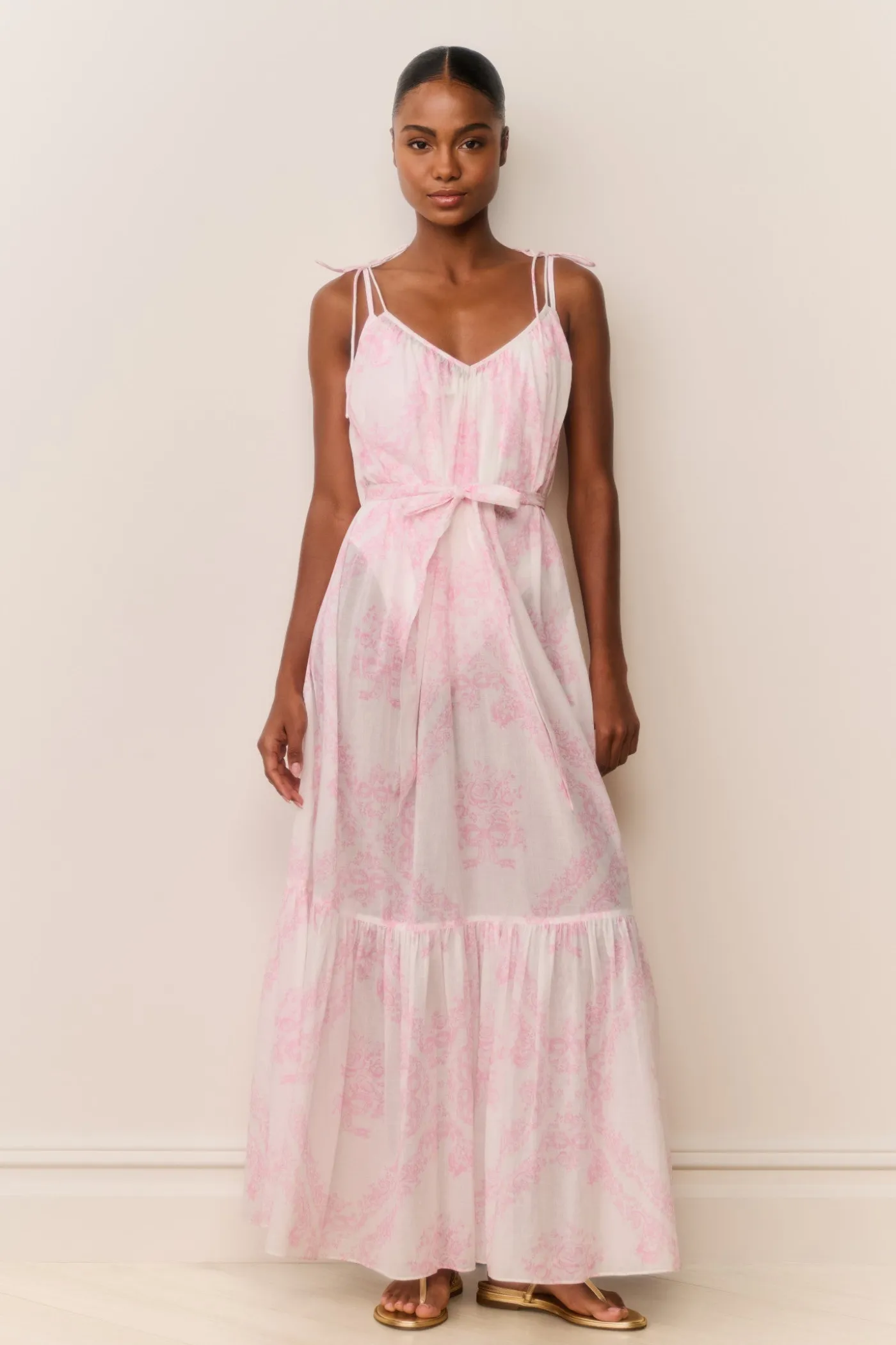 Hale Cotton Toile Print Cover-Up Dress