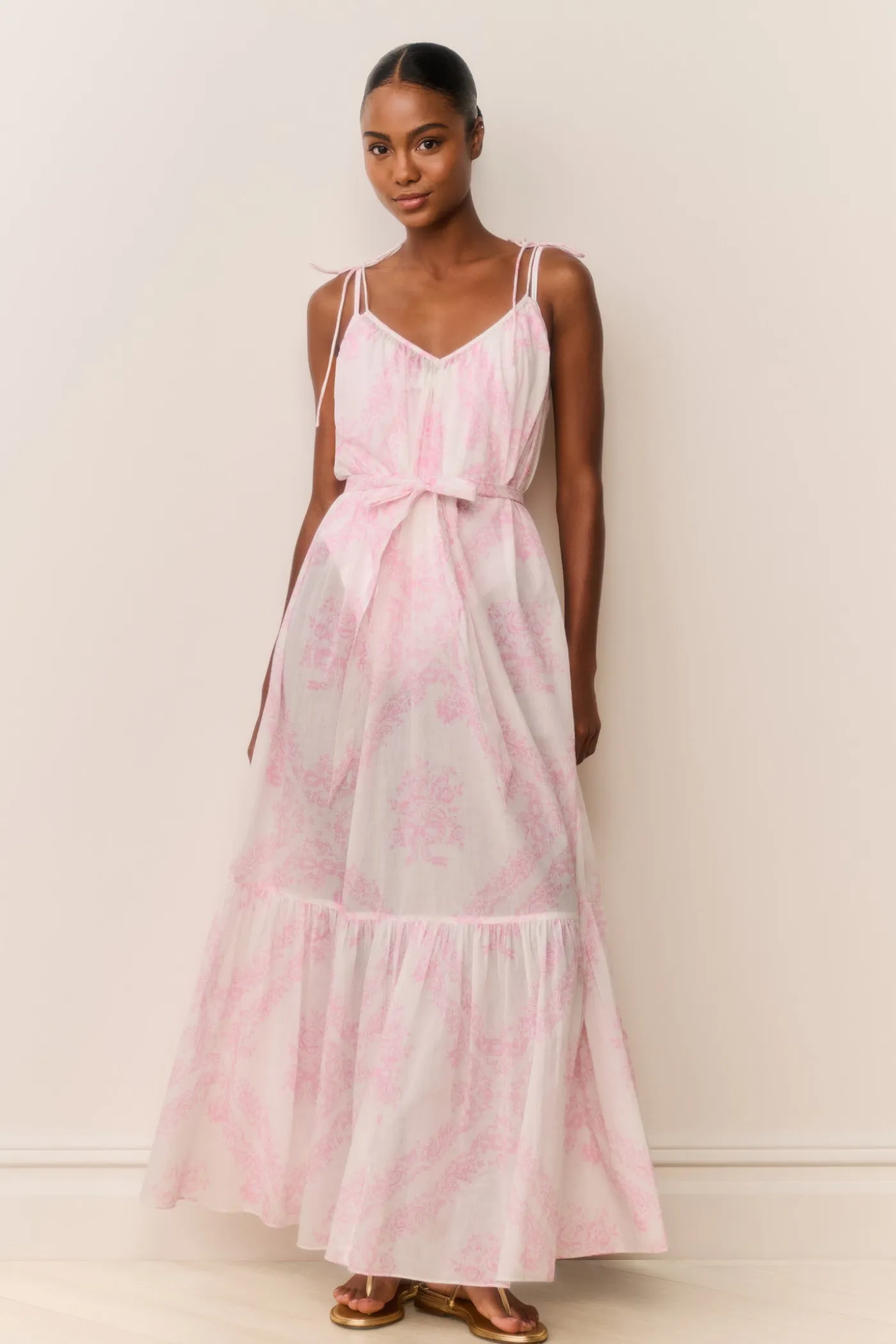 Hale Cotton Toile Print Cover-Up Dress