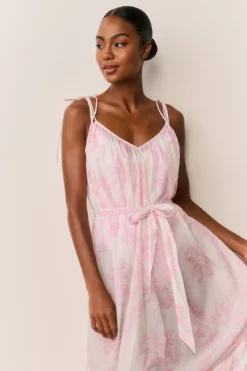 Hale Cotton Toile Print Cover-Up Dress