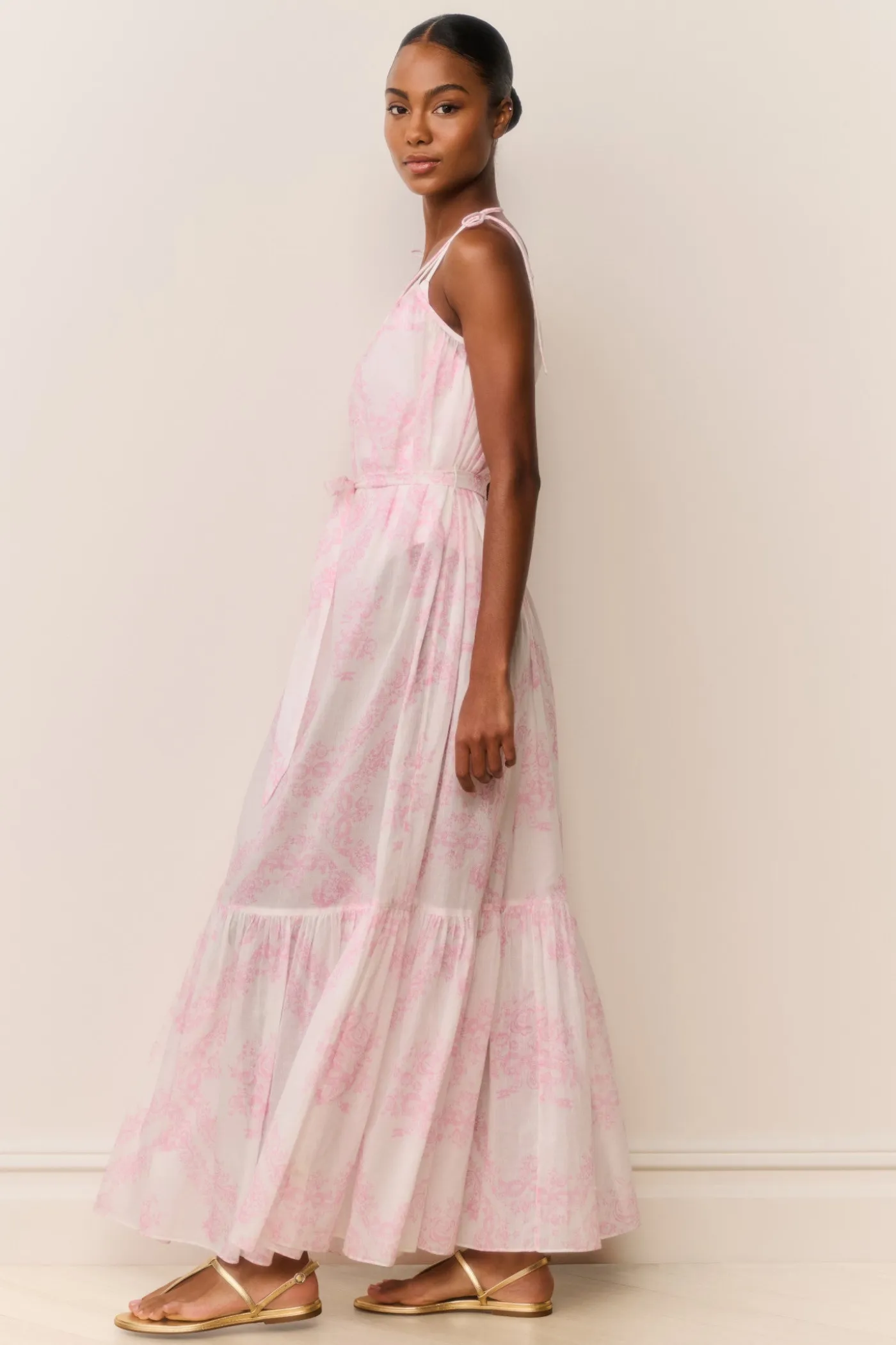 Hale Cotton Toile Print Cover-Up Dress