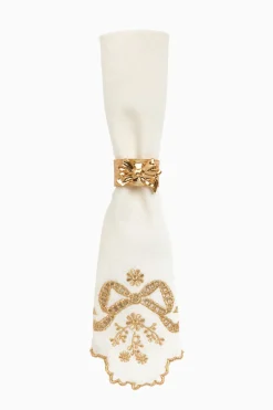 Heirloom Gold Bow Napkin Ring Set - Set Of 4