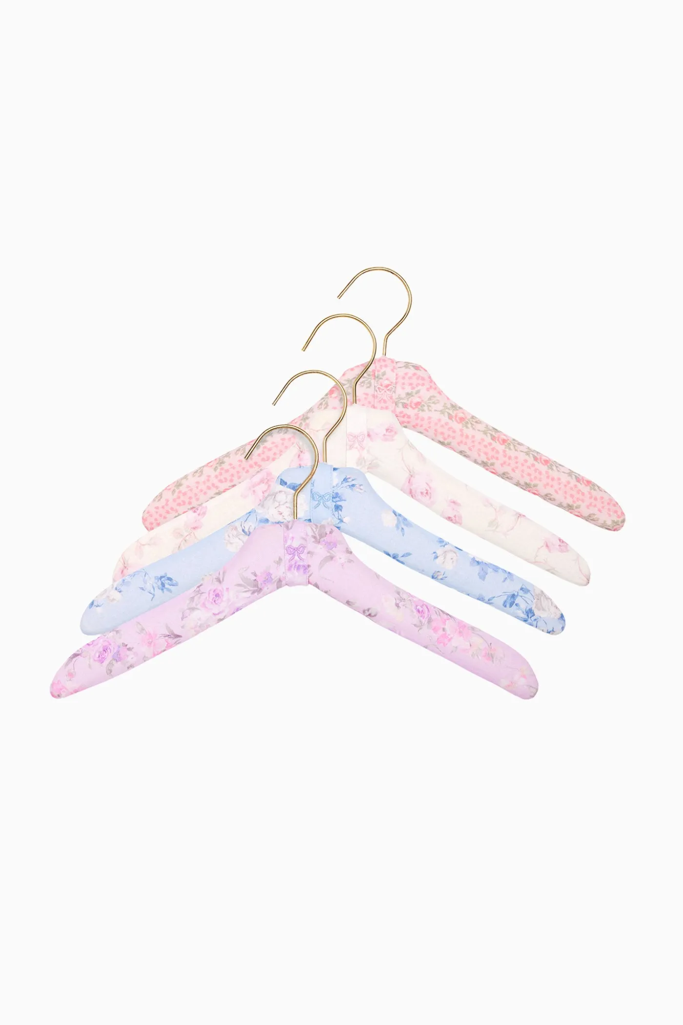 Heirloom Print Fabric Hangers - Set Of 4