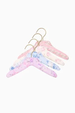 Heirloom Print Fabric Kids Hangers - Set Of 4