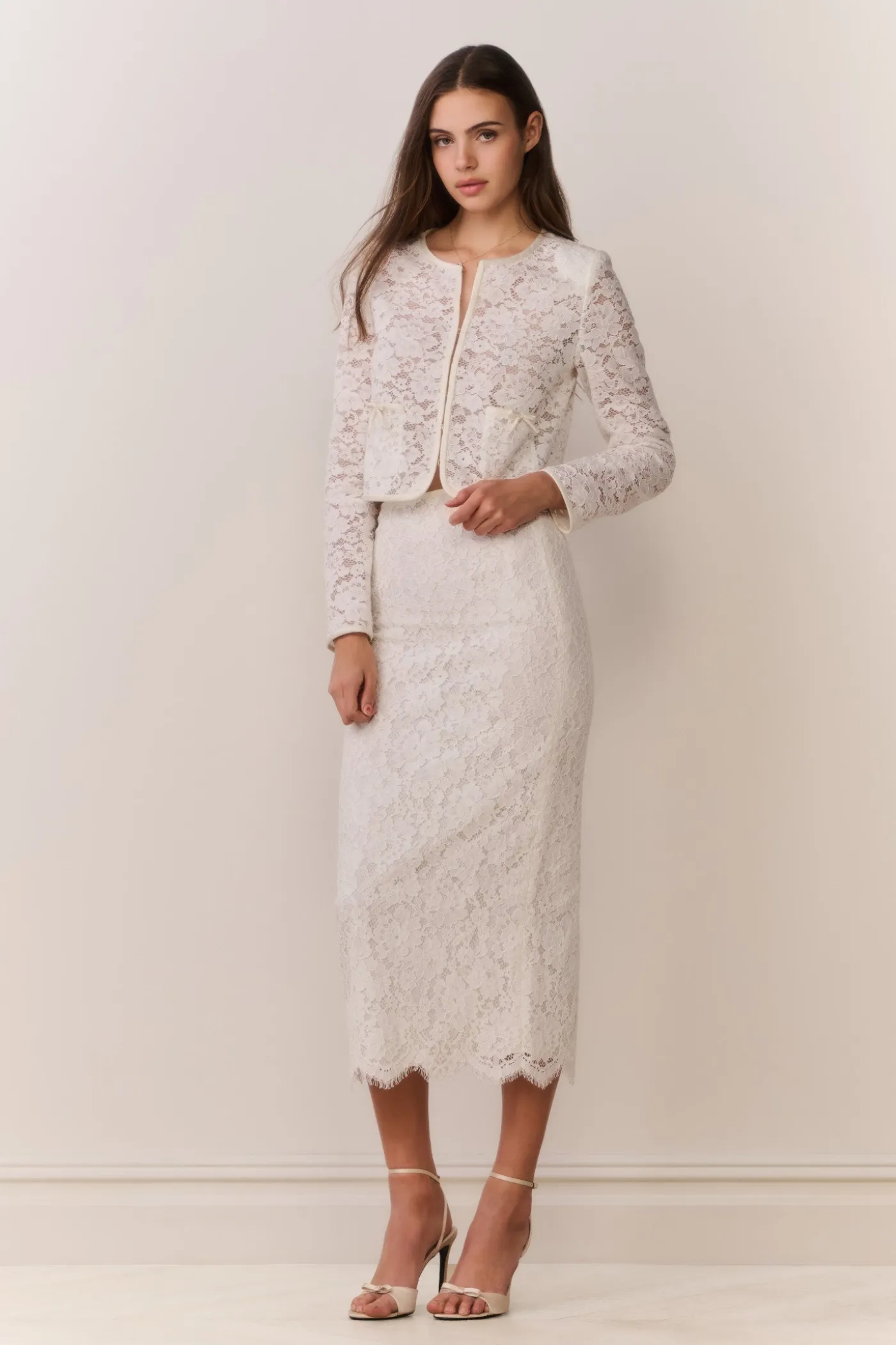 Ilse Lace Midi Pencil Skirt