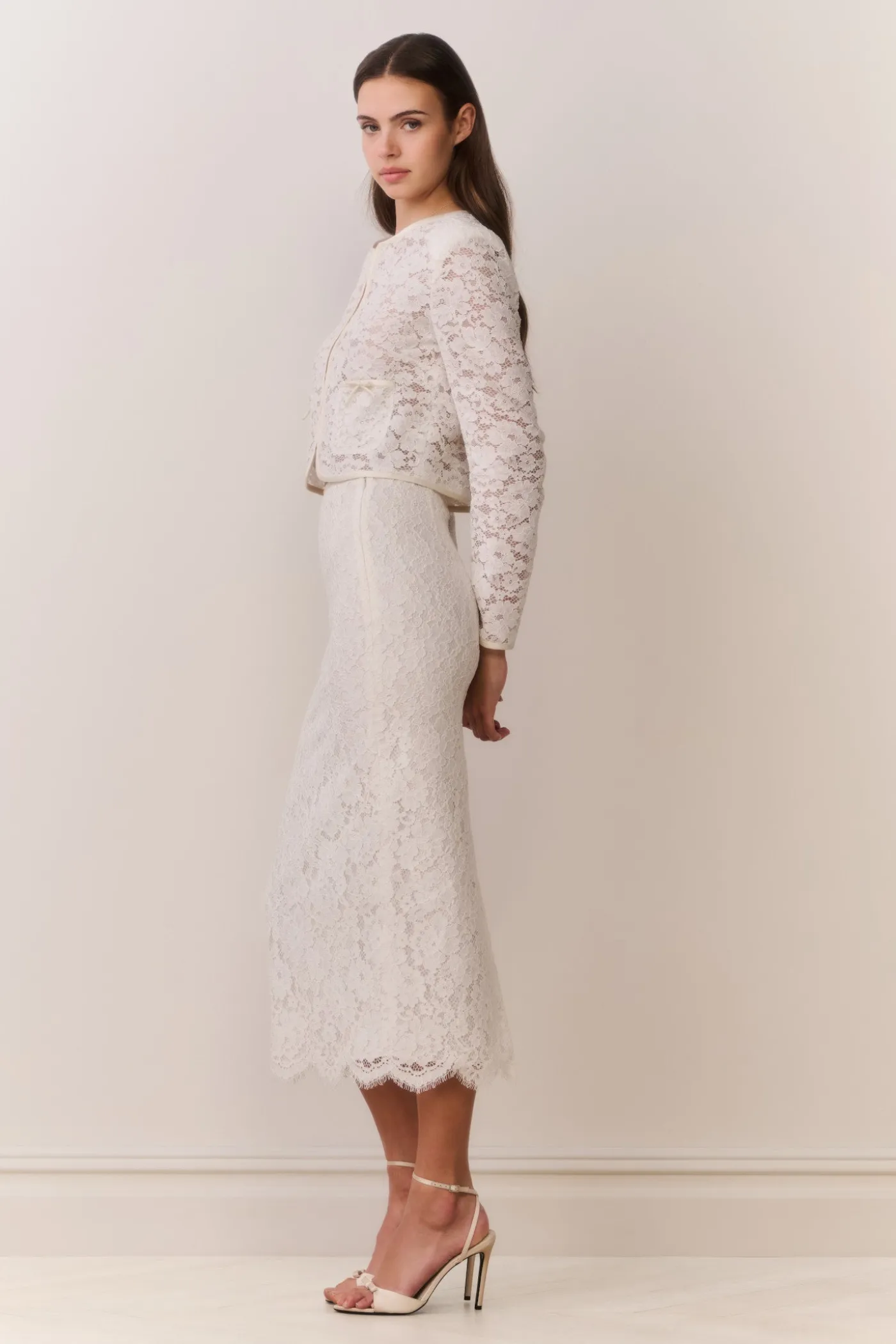 Ilse Lace Midi Pencil Skirt