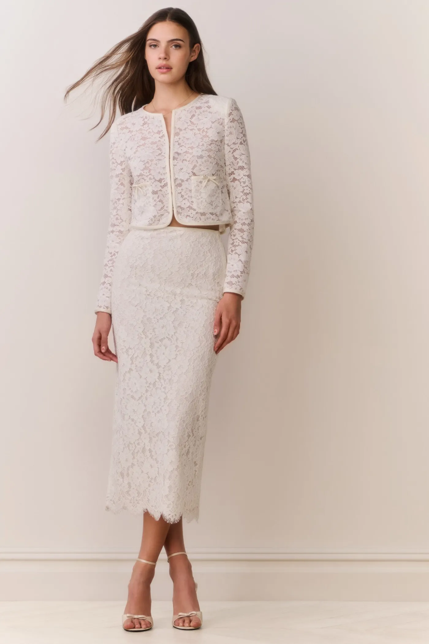 Ilse Lace Midi Pencil Skirt